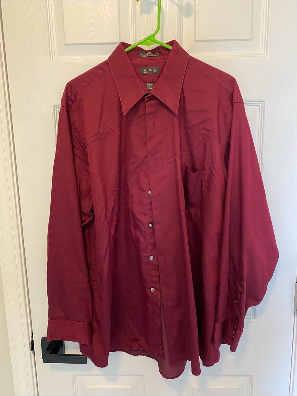 Arrow Men's Maroon Button-Up Dress Shirt